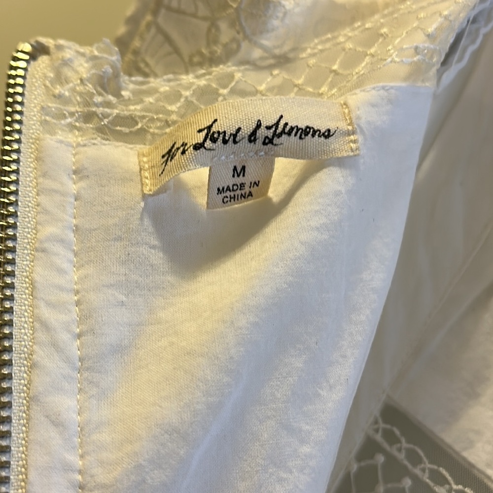 For Love & Lemons Gabrielle Midi Dress lace white Ivory medium - Picture 13 of 13